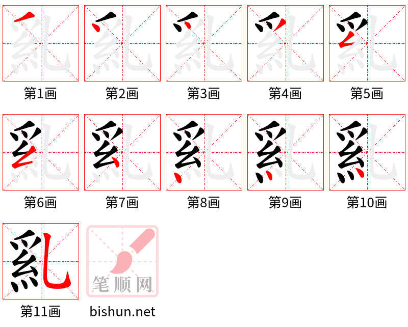 乿 笔顺规范