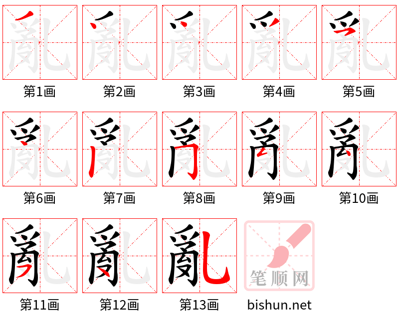 亂 笔顺规范