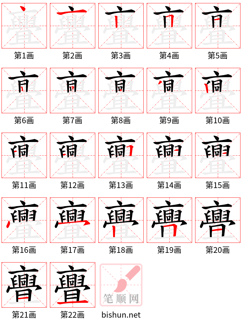 亹 笔顺规范