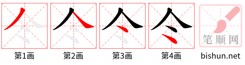 仒 笔顺规范