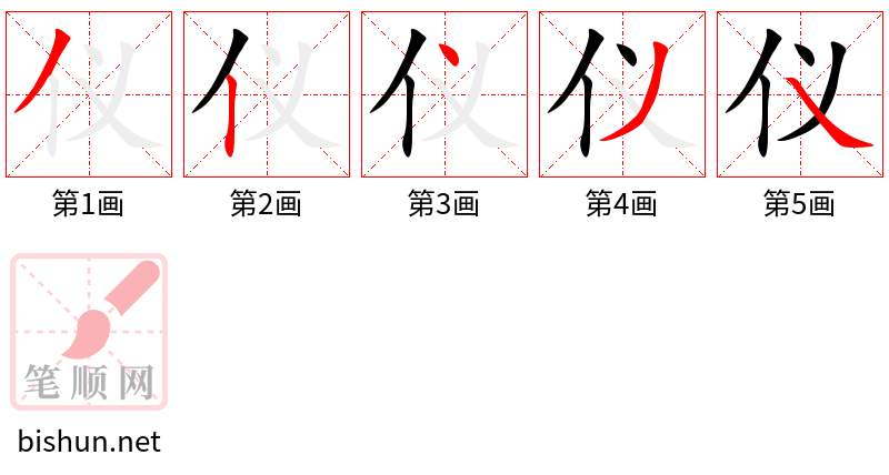 仪 笔顺规范