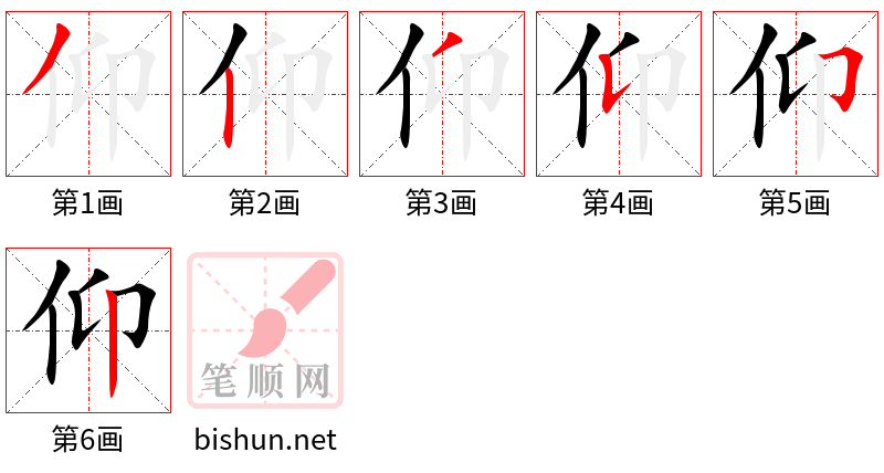 仰 笔顺规范