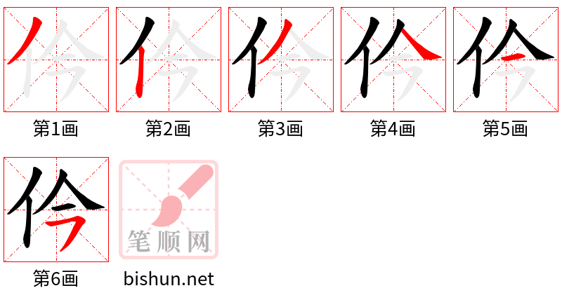 仱 笔顺规范