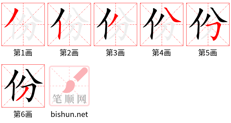 份 笔顺规范