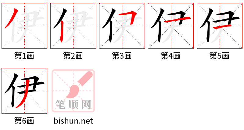 伊 笔顺规范