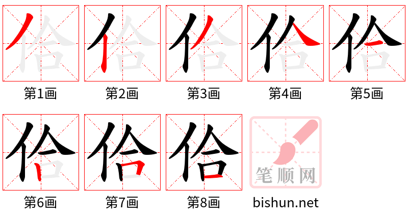 佮 笔顺规范