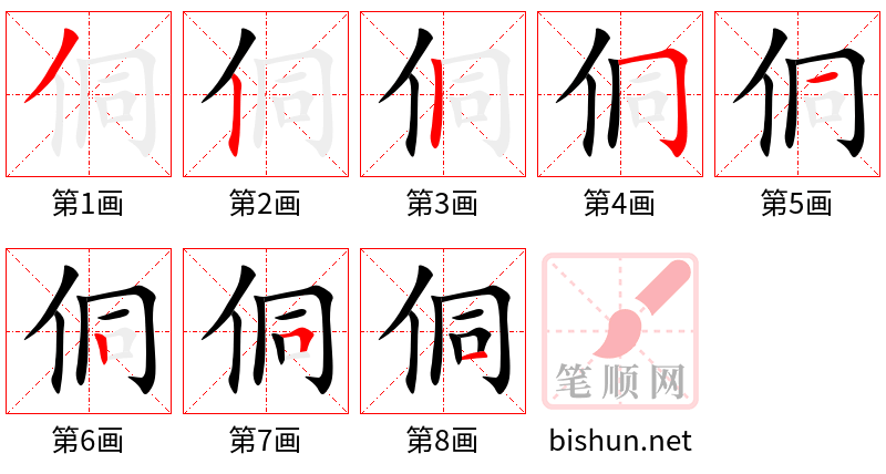 侗 笔顺规范