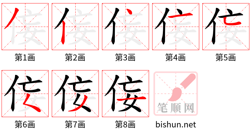 侫 笔顺规范