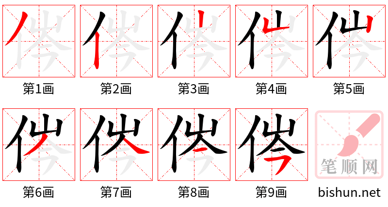 侺 笔顺规范