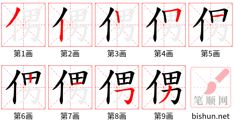 侽 笔顺规范