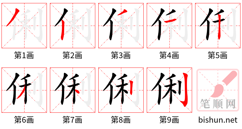 俐 笔顺规范