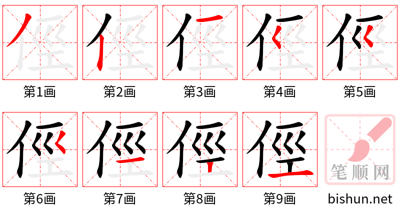 俓 笔顺规范