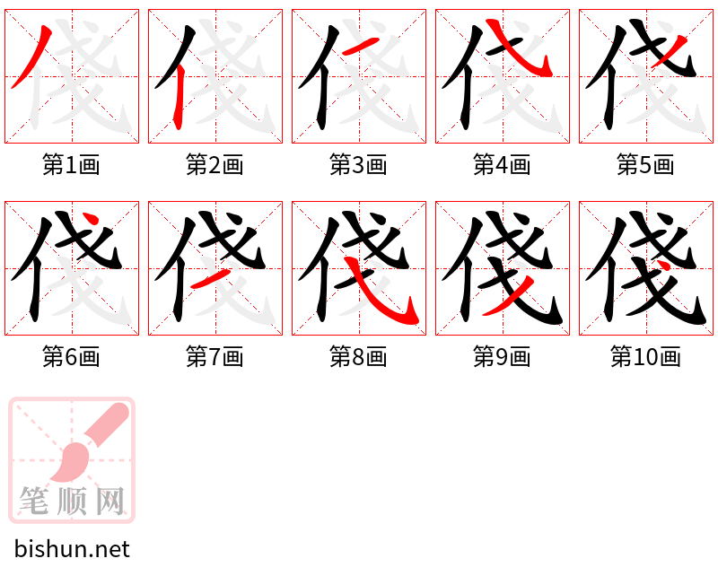 俴 笔顺规范