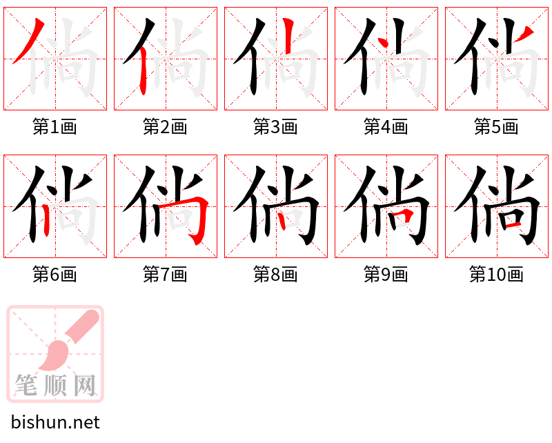 倘 笔顺规范