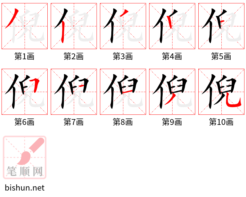 倪 笔顺规范