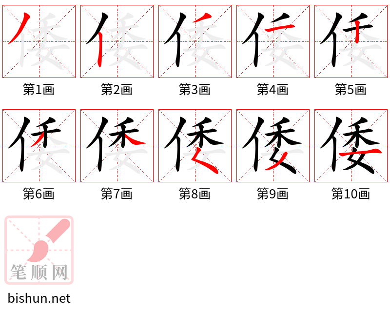 倭 笔顺规范