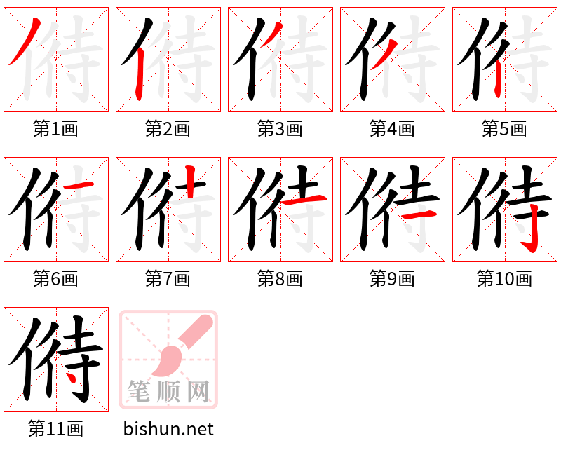 偫 笔顺规范