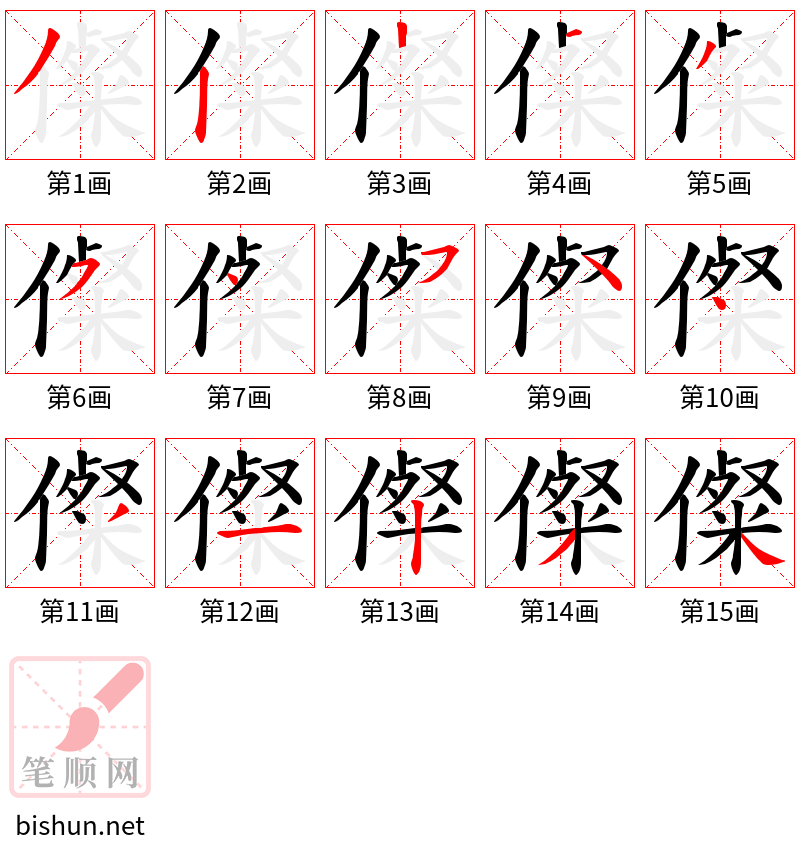 儏 笔顺规范