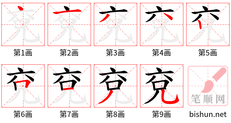 兗 笔顺规范