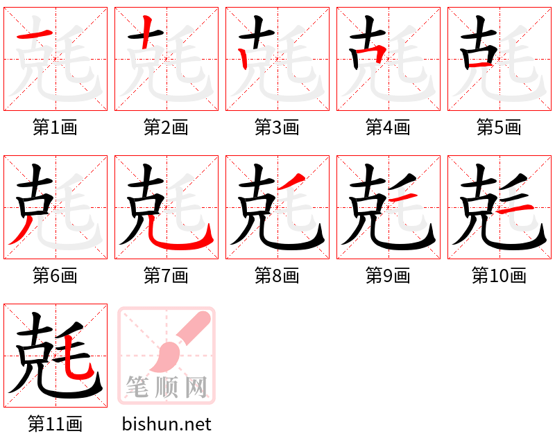 兞 笔顺规范