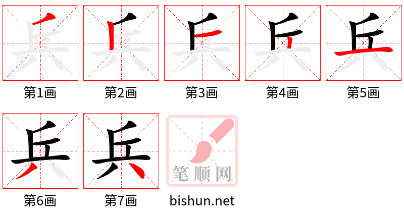 兵 笔顺规范