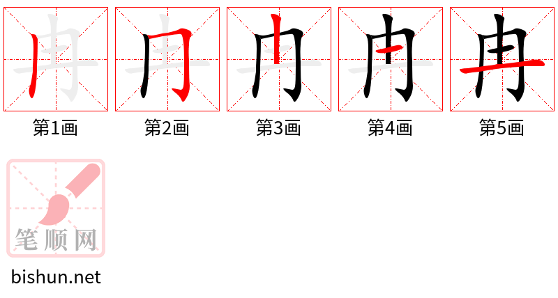 冉 笔顺规范