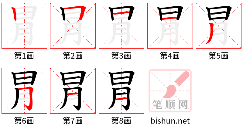 冐 笔顺规范