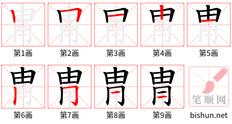 冑 笔顺规范