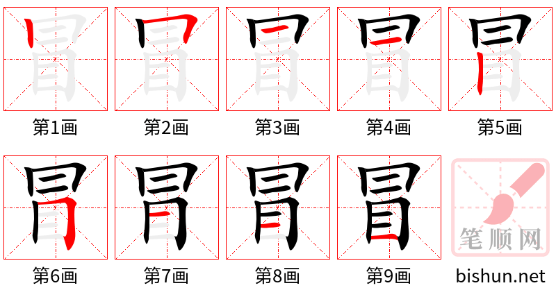 冒 笔顺规范