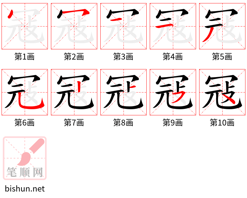 冦 笔顺规范