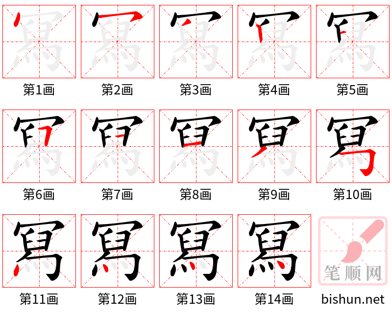 冩 笔顺规范