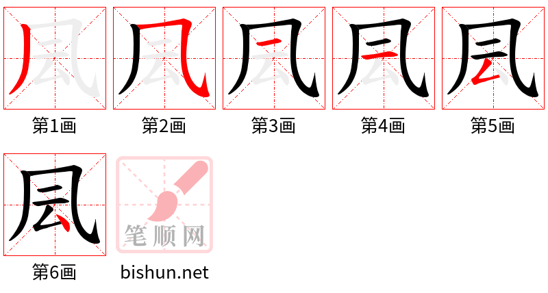 凨 笔顺规范