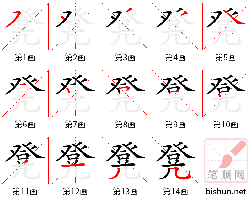 凳 笔顺规范