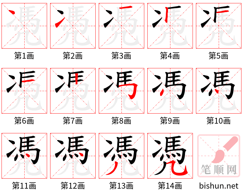 凴 笔顺规范