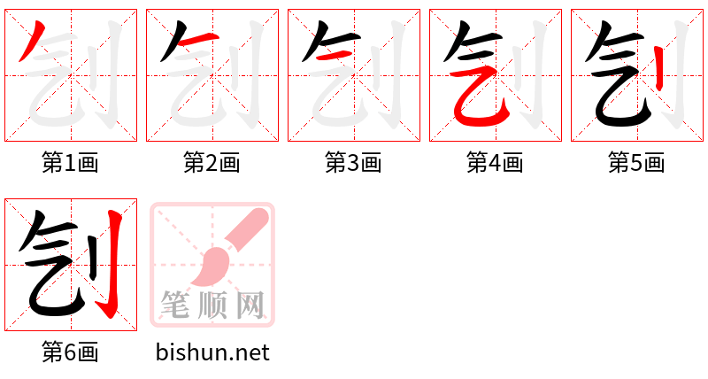 刏 笔顺规范