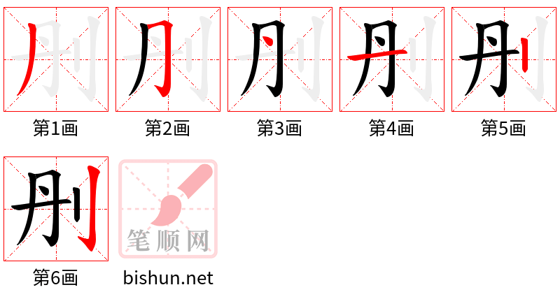 刐 笔顺规范