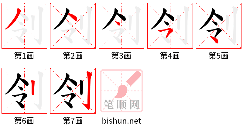 刢 笔顺规范