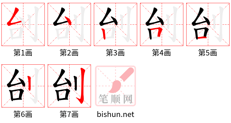 刣 笔顺规范