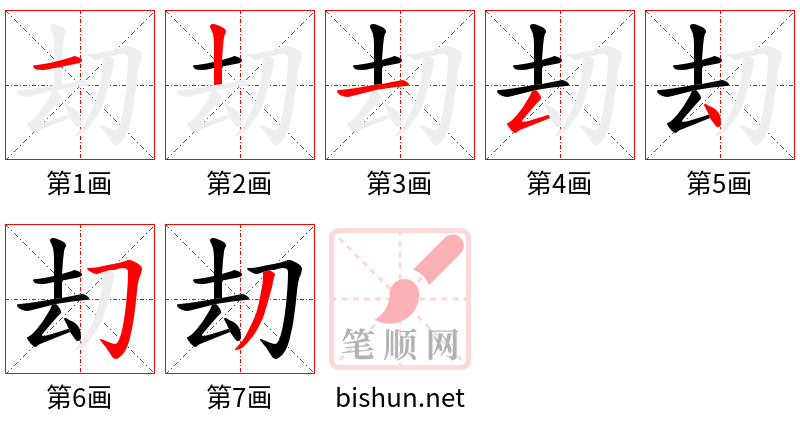 刧 笔顺规范