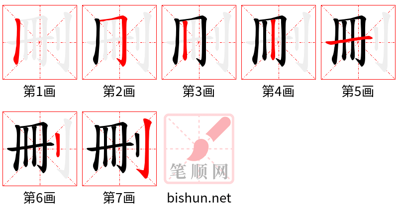 刪 笔顺规范