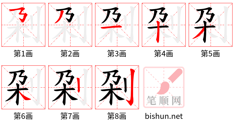 刴 笔顺规范