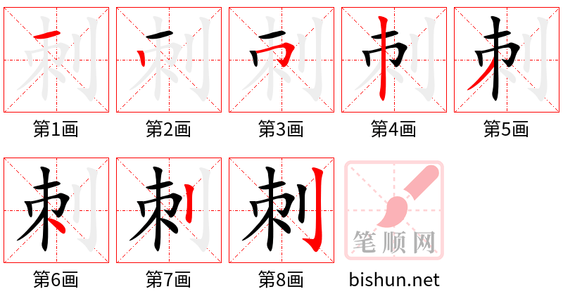 刺 笔顺规范