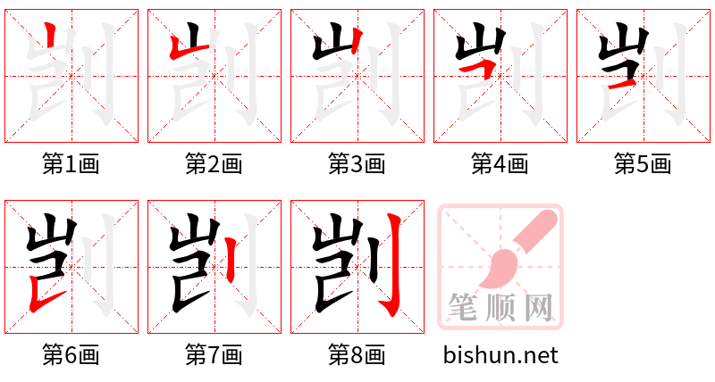 剀 笔顺规范