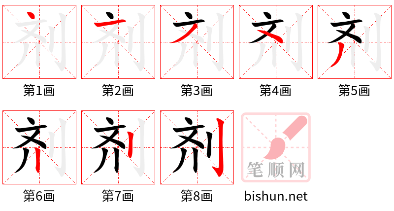 剂 笔顺规范