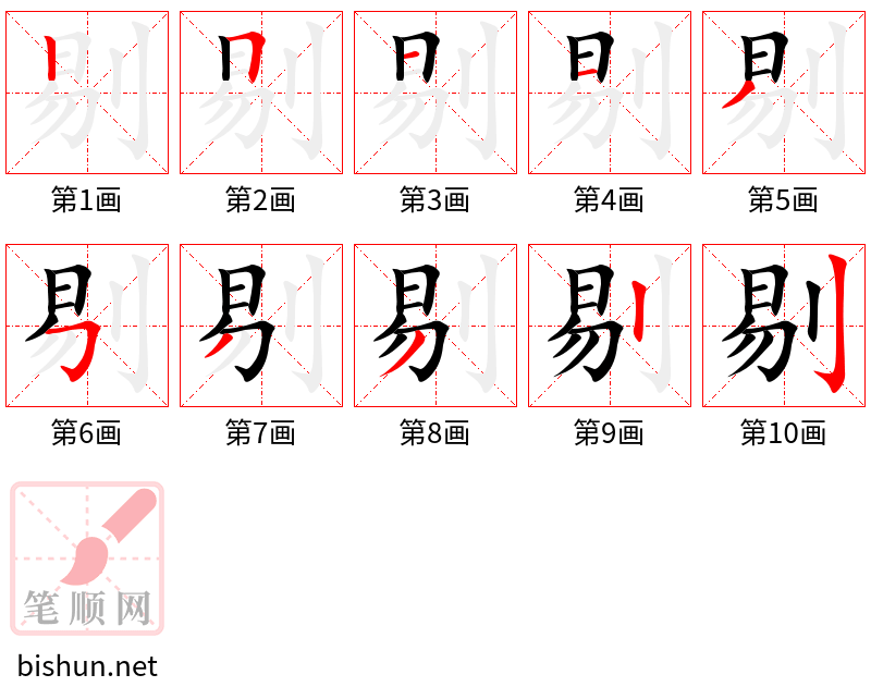 剔 笔顺规范