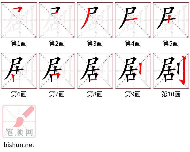 剧 笔顺规范