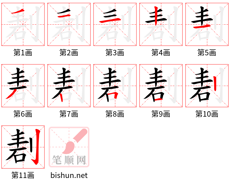 剨 笔顺规范