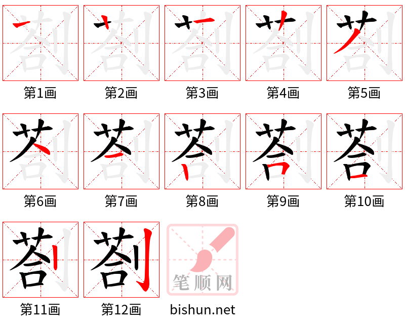 剳 笔顺规范