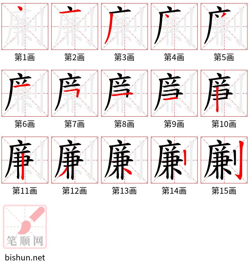 劆 笔顺规范