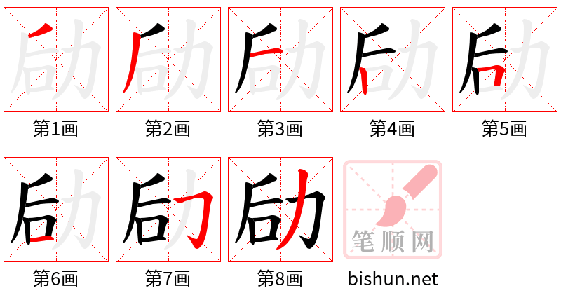 劶 笔顺规范